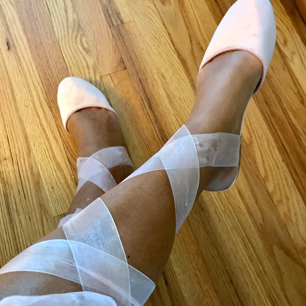 NWT Blush Tie Up Slides/Mules